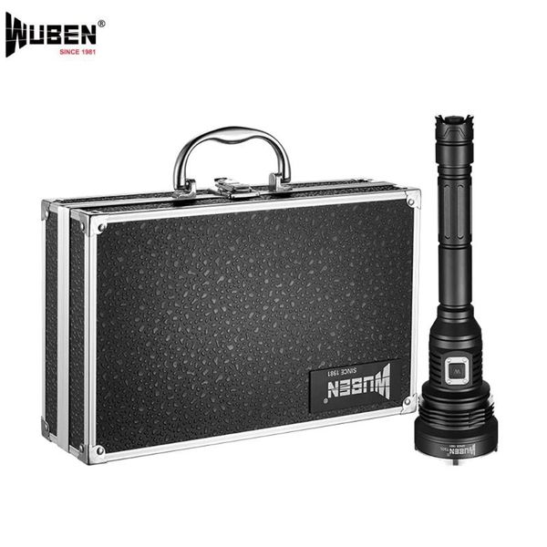 

wuben t101 pro usb rechargeable aluminum box cree xhp70 max 3480 beam distance 463 meter searchlight tactical torch