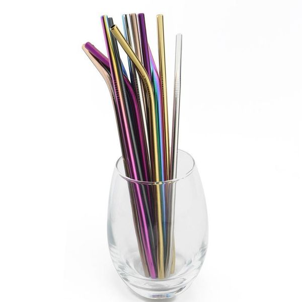 

304 stainless steel straw metal straws 6/12mm reusable straw drinking straws set with cleaner brush for mugs costom jllaci