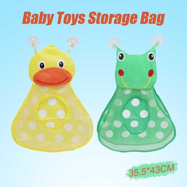 

cute cartoon baby shower bath toys kids toy storage mesh bag strong suction cup toy hanging net bag bathroom organizer