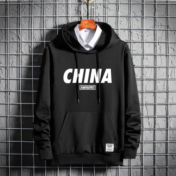 

2020 new autumn casual men's trend alphabet print pullover hoodie top, Gray