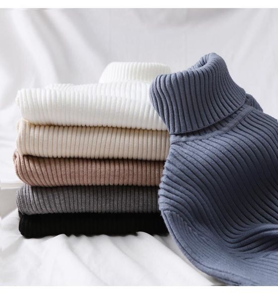 

2021 new turtleneck autumn winter cashmere cotton knitted women sweater and pullover tricot jersey jumper pull femme atoe, Black;gray