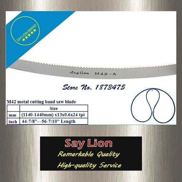 

13x0.6x24t, 1140/1260/1300/1335/1400/1435/1440mm, (59-1/4"---56-7/10")x1/2"x0.025" metal cutting m42 bi-metal band saw b