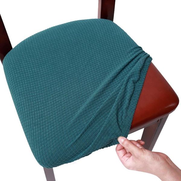 

easy install washable thicken chair seat cover protector with ties button dining room removable stretch solid cushion slipcovers