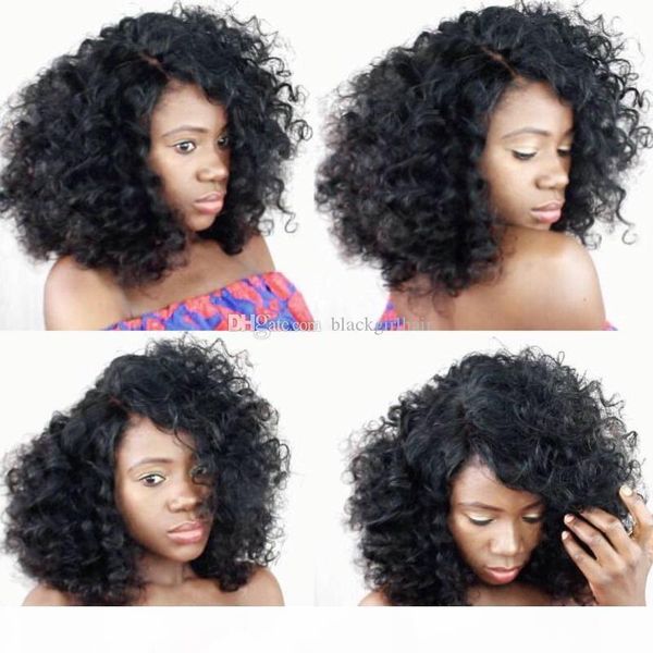 

curly full lace human hair wigs with baby hair brazilian glueless lace wig remy hair bleached knots, Black;brown