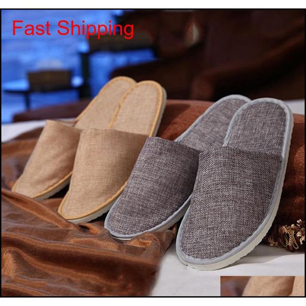 

comfortable breathable soft disposable slippers home guest shoes yellow grey l spa anti-slip cotton linen disp jlltsh lajiaoyard