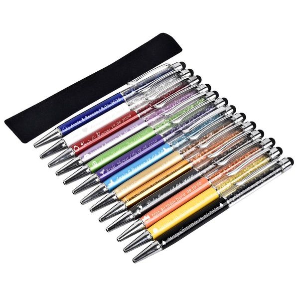 

20 sets personalized ballpoint pen crystal plastic pen party gift school office use business logo baby shower metal