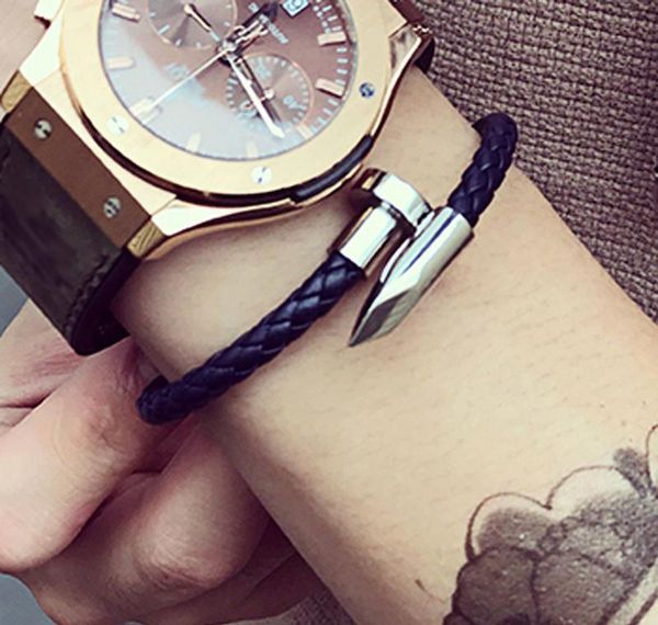 

mclllroy bracelets mels brckelts браслеты bangles pulseiras 6 мм weave натуральная кожа браслет ногтей шарм любовь манжеты jlldjf yy_dhhome, Golden;silver