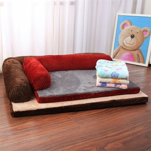 Cama cama macio animal de estimação gato camas de cachorro com travesseiro espuma de espuma de espuma de cachorro cão almofada tapete de sofá em forma de cães pequenos 201130