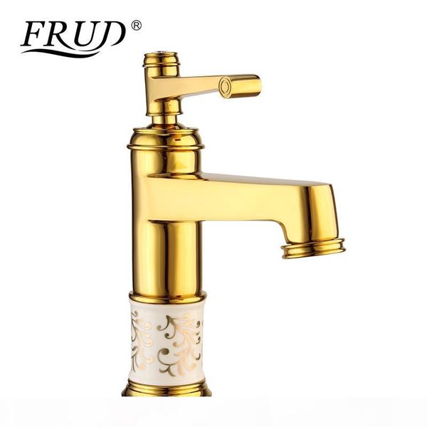 

wholesale gold bathroom faucet and cold water kitchen sink tap water mixer deck mounted easy installation y10086