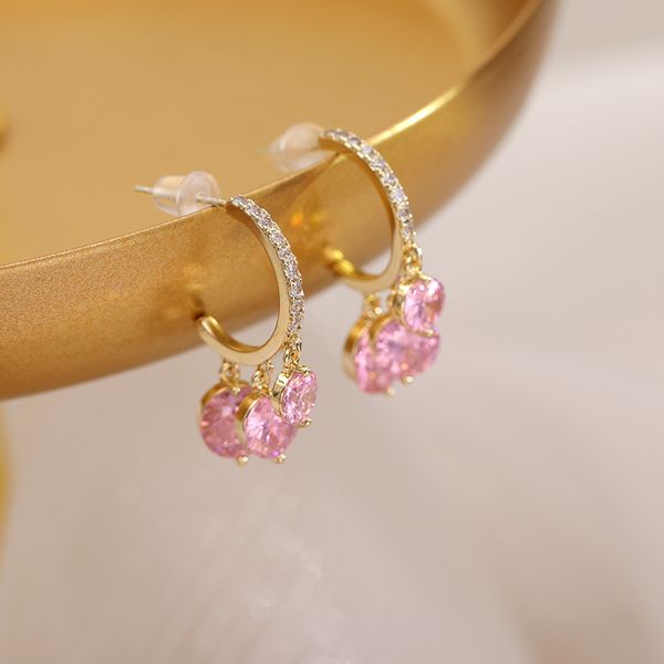 

light luxury crystal earrings new trendy temperament silver needle earrings niche premium net red earrings