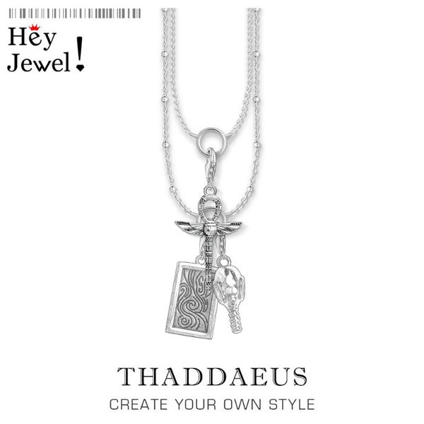 

charm necklace cross of life ankh & mask,2020 spring fashion jewelry europe 925 sterling silver bijoux vintage gift for women