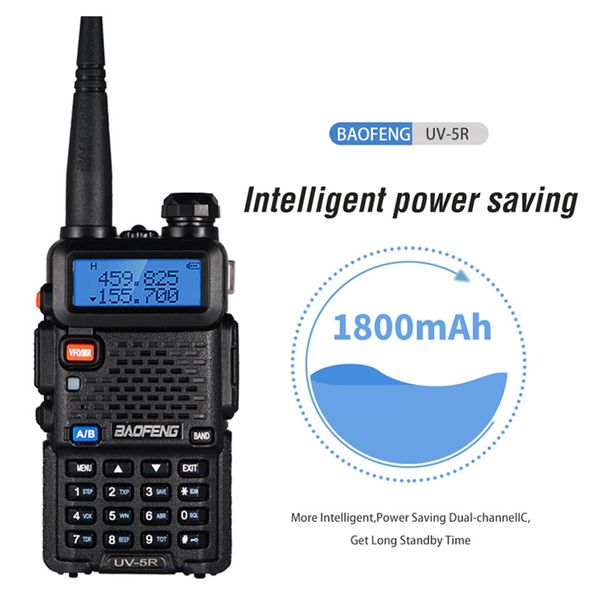 

baofeng uv-5r uv5r walkie talkie dual band 136-174mhz & 400-520mhz two way radio transceiver with 1800mah battery earphone(bf-uv5r)