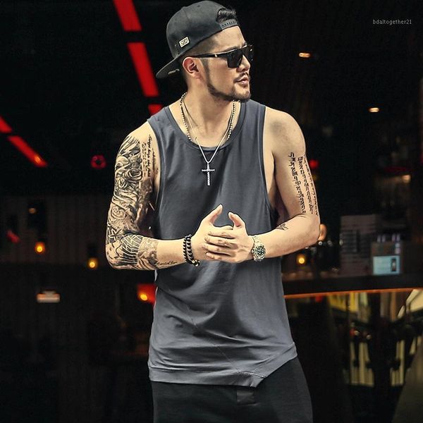 

men' tank summer beach quick drying sleeveless vest men casual streetwear male gyms jogging tailored design t9961, White;black