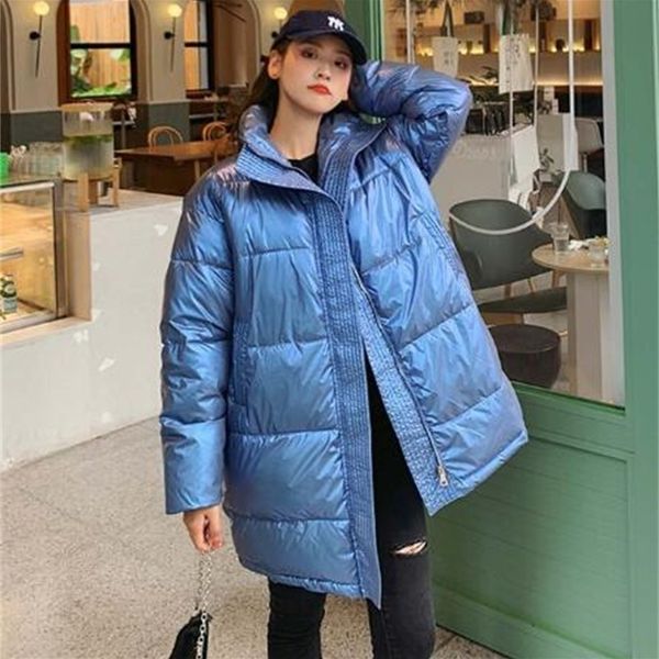 

2021 new warm jacket thicken parkas long winter of shining elegant women's coat wiac, Black
