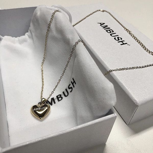 

2021 new titanium alloy solid ambush heart-shaped necklace men women accessories pendant btus, Bronze;silver