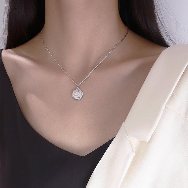 

chains modaone coin round medal little prince gold silver color clavicle chain necklace for women korean fashion simple jewelry gifts