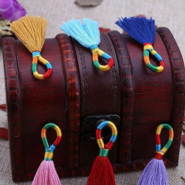 

10pcs mini colorful ring tassel fringe diy home textile curtain garment sewing accessories key hooks fringe trim craft tassels h qyllat