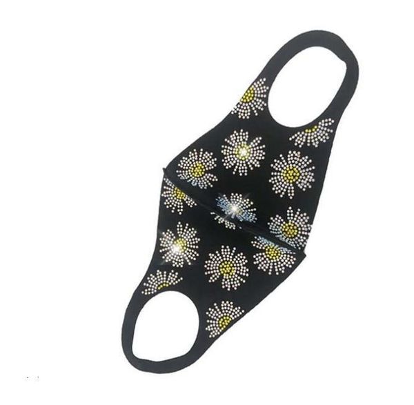 

mask rhinestone reusable bling sparkle crystal diamond cloth face cover for teenager nightclub party personality wear