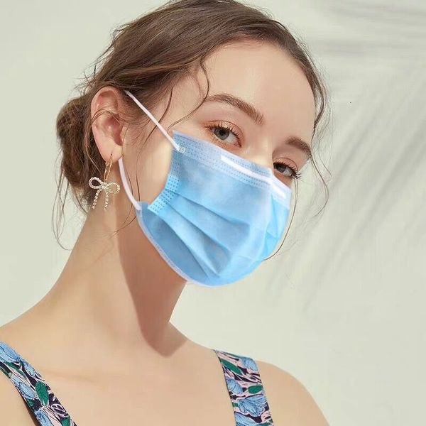 

retail 50 pieces /box disposable face masks cover 3-ply dustproof earloop mouth masks anti-dust face non woven masks