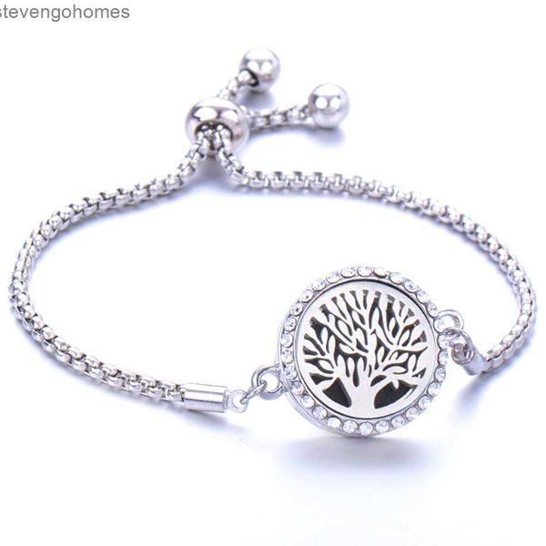 

factoryekmlcan essential seaman hollow open the titanium aromatherapy oils, bracelet, life tree, adjustable size perfume, Silver
