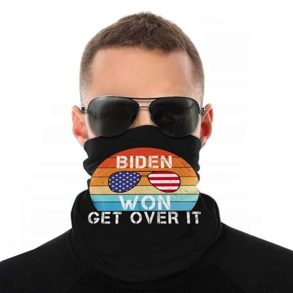 

scarves biden president 2021 make america kind again scarf neck face mask halloween gaiter seamless bandanas polyester headwear, Blue;gray