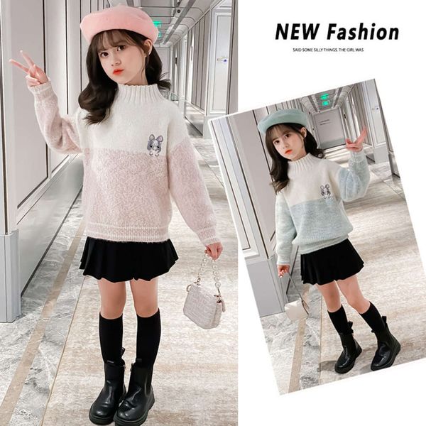 

new sweater pullover autumn 2020 winter children's base shirt with foreign sle plush and thickened girls' t-shirt ce9s, Blue