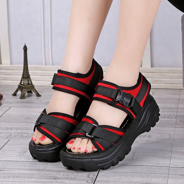 

2021 the new from the shoe platform flat fixed woman women's shoes open fingers sandals gladiator zapatos mujer pcf6, Black