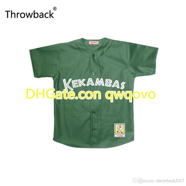 

throwback keanu reeves coach conor o'neill kekambas baseball jersey hardball ed factory wholesal color dark green good quality, Blue;black