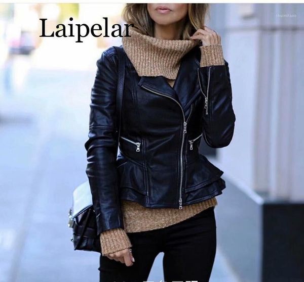 

2020 black women pu leather jackets fashion ladies slim bomber jacket bikers girls short coats female outfit feminine laipelar1