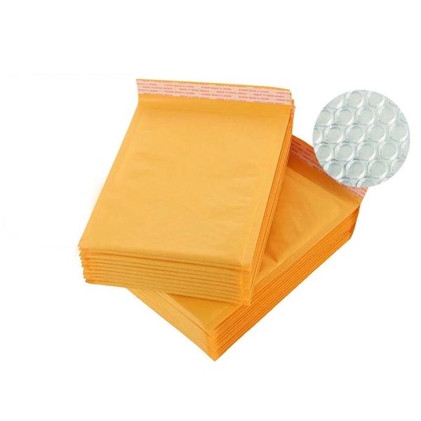 Gelbe Luftpolstertaschen, 18 x 23 cm, Gold-Kraftpapier-Umschlag, wasserdicht, neue Express-Beutel, Verpackungsbeutel zum Verkauf