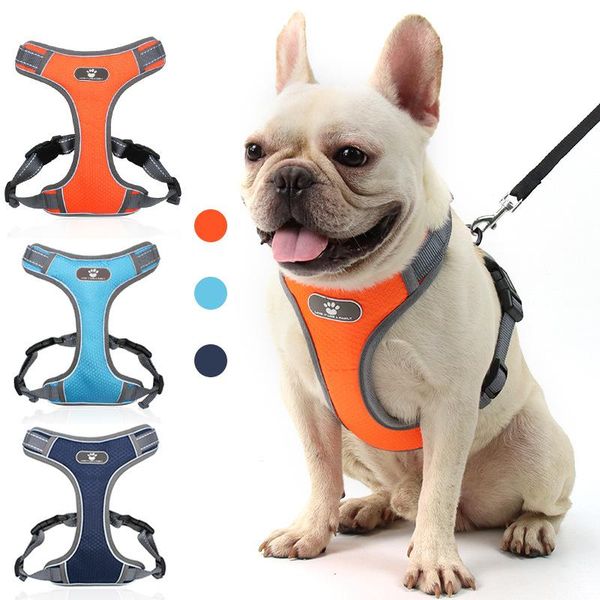 

reflective nylon dog harness vest services medium large dog vest padded adjustable safety vehicular lead for pet