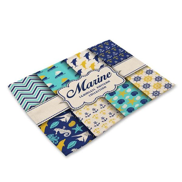 

nordic geometric anchor placemat marine starfish dolphin tableware decoration individual table wedding mat mat coaster cup pad h jllxja