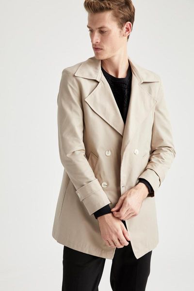 

men's trench coats defacto slim fit trençkot-t6523az20wn, Tan;black