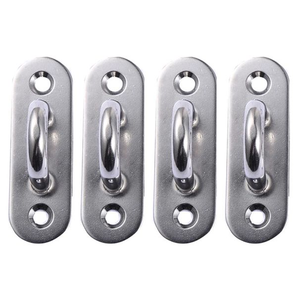 

4pcs/set mount hook hanger hardware stainless steel oblong pad eye plate staple ring hook u shaped screws t8nc