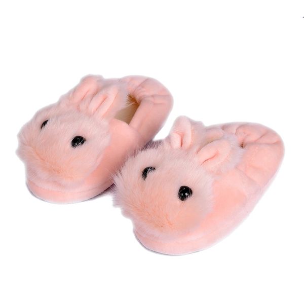 

baby children's winter slippers boys girls cute cartoon rabbit slipper kids toddler indoor fur slippers home floor shoes soft #4p8e, Black