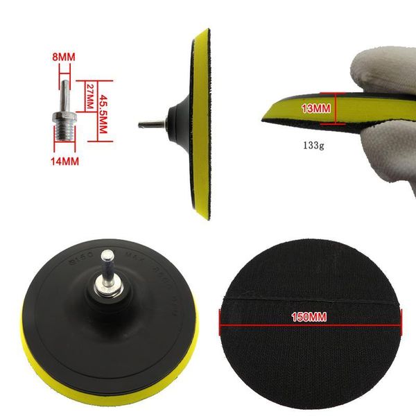 

9pcs 6inch buffer sponge pad set car woolen polishing pad kit buffing waxing with m14 drill adaptor for car cleani bbyffg