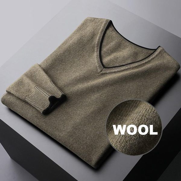 

new wool mens sweaters v collar autumn winter casual male swaters fashion slim fit solid color man sweaters 3xl, White;black