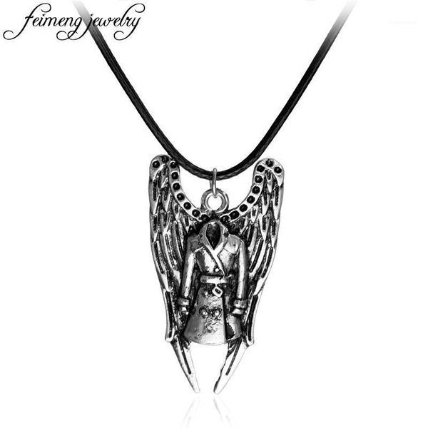 

Supernatural Inspired Pendant Necklace Coat and Angel wing charm necklace Vintage Pendant Jewelry For Men And Women1, Silver