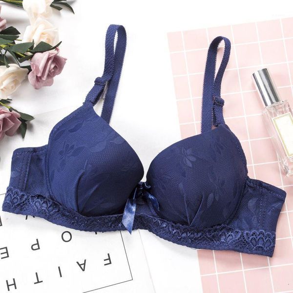 

padded up bra underwire women embroidery lace bra ladies bow brassiere1, Red;black