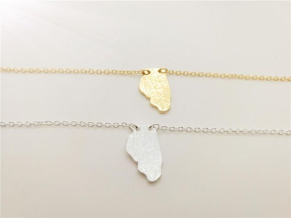 

illinois state map bracelet outline il state bracelets america usa map chicago bracelets for hometown gifts, Golden;silver