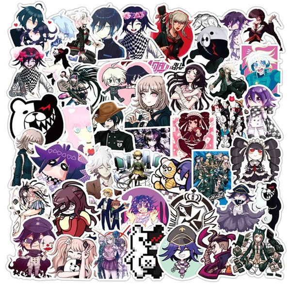 

10/30/50pcs/pack danganronpa trigger happy havoc japanese anime stickers for refrigerator car helmet diy gift box bicycle guitar car