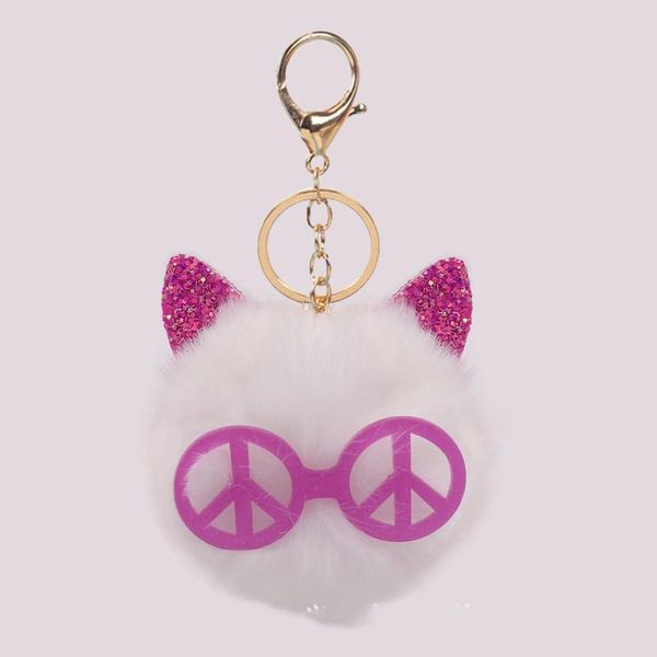 

yq симпатичные помпом сова брелку pom pom дамы bling bling bling кролик меховой шар помпон порт clef пушистый ключ кольцо автомобильная сумк