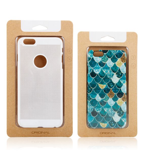 

retail recycleld 400g kraft paper packaging for phone case