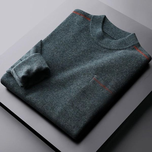 

minglu autumn winter male sweaters 100% wool keep warm casual mens sweaters fashion slim fit man 3xl, White;black