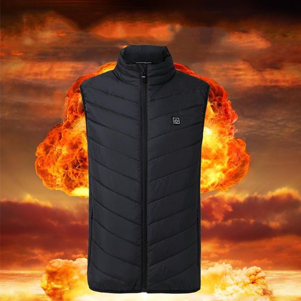 

outdoor t-shirts men women electric heated vest heating waistcoat thermal warm clothing feather winter jacket, Gray;blue