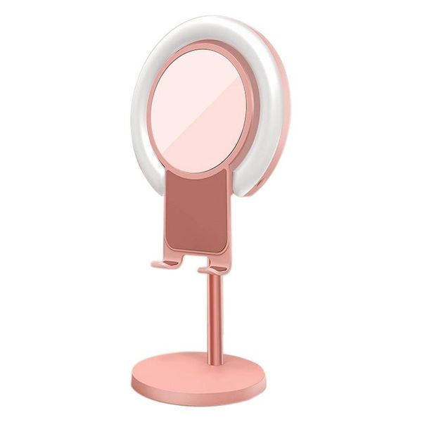 

ring light with phone holder and make up mirror 6.2 inch led desk lamp for youtube video vlog recording pgraphy