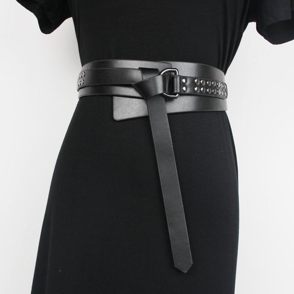 

women genuine belt leather fashion pin buckle jeans decorative vintage wide corset belt female waistband new, Black;brown