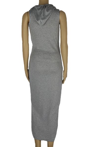 

womens fashion dressbag hip split hooded gray nightclub dress omuu, Black;gray