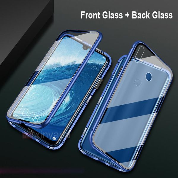 

new magnetic absorption metal cases for huawei nova 3 3i phone back cover 360 double sided tempered glass nova3 nova3i h jllopl