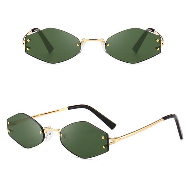 

Vintage Trendy Small Sunglasses Polygon Marine Ocean Lens Black Brown Sun Glasses Men Women Eyewear Eye Accessory Anti-UV, White;black